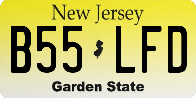 NJ license plate B55LFD