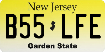 NJ license plate B55LFE