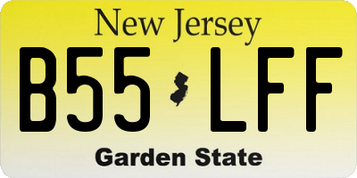 NJ license plate B55LFF