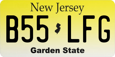 NJ license plate B55LFG