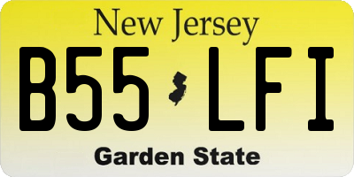 NJ license plate B55LFI