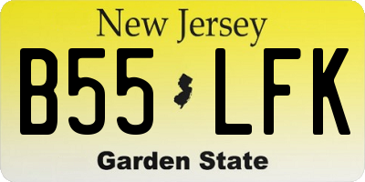NJ license plate B55LFK