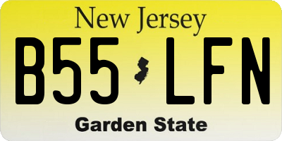 NJ license plate B55LFN