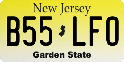 NJ license plate B55LFO