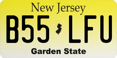 NJ license plate B55LFU
