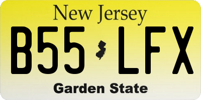 NJ license plate B55LFX