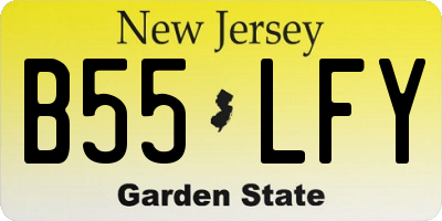 NJ license plate B55LFY