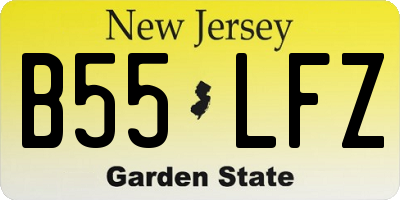 NJ license plate B55LFZ