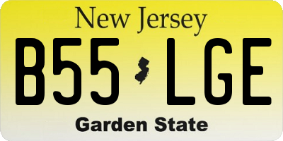 NJ license plate B55LGE