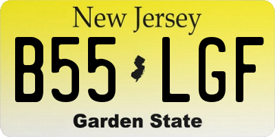 NJ license plate B55LGF