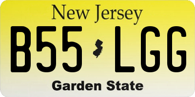 NJ license plate B55LGG