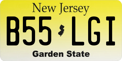 NJ license plate B55LGI