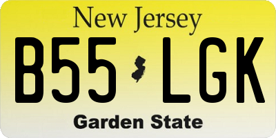NJ license plate B55LGK