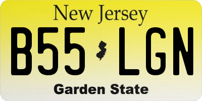 NJ license plate B55LGN