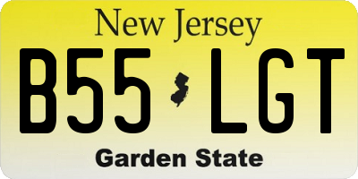 NJ license plate B55LGT