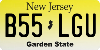 NJ license plate B55LGU