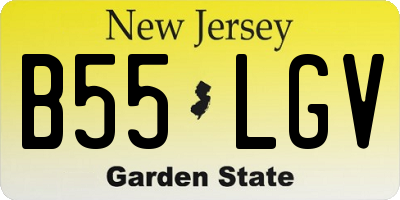 NJ license plate B55LGV
