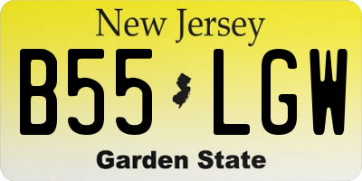 NJ license plate B55LGW