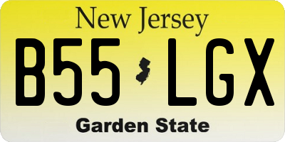 NJ license plate B55LGX