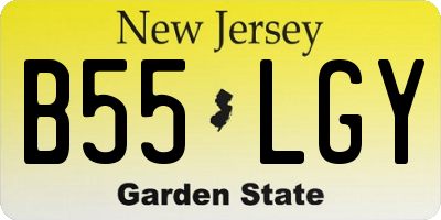 NJ license plate B55LGY