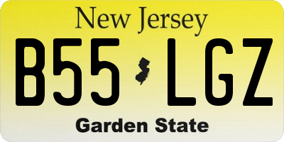 NJ license plate B55LGZ