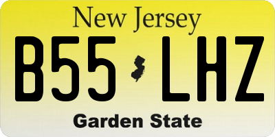 NJ license plate B55LHZ