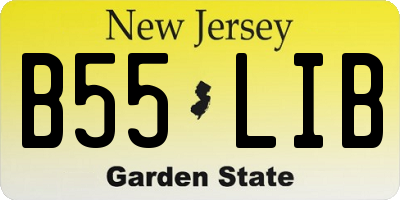 NJ license plate B55LIB