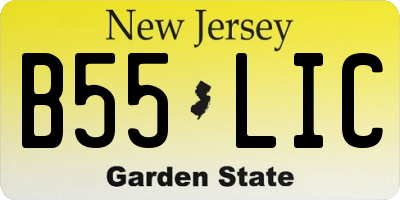 NJ license plate B55LIC