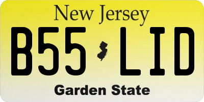 NJ license plate B55LID