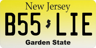NJ license plate B55LIE