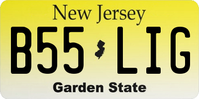 NJ license plate B55LIG