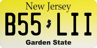 NJ license plate B55LII