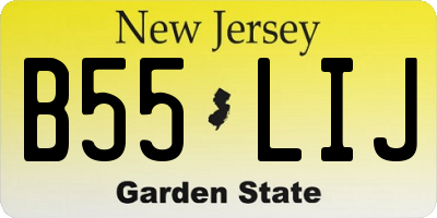 NJ license plate B55LIJ