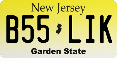NJ license plate B55LIK