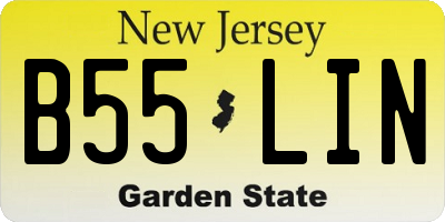 NJ license plate B55LIN