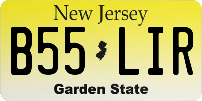 NJ license plate B55LIR
