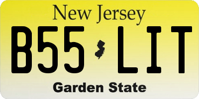 NJ license plate B55LIT