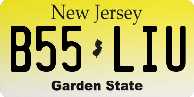 NJ license plate B55LIU