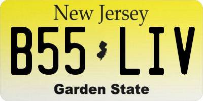 NJ license plate B55LIV