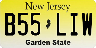 NJ license plate B55LIW