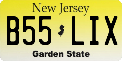 NJ license plate B55LIX