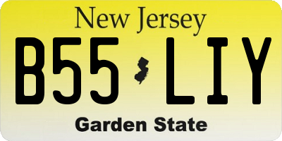 NJ license plate B55LIY