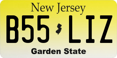NJ license plate B55LIZ