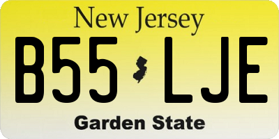 NJ license plate B55LJE