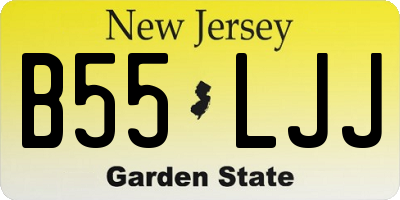 NJ license plate B55LJJ