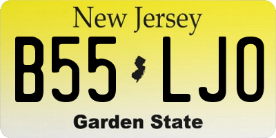 NJ license plate B55LJO