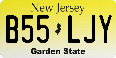 NJ license plate B55LJY