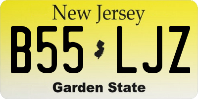 NJ license plate B55LJZ