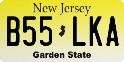 NJ license plate B55LKA