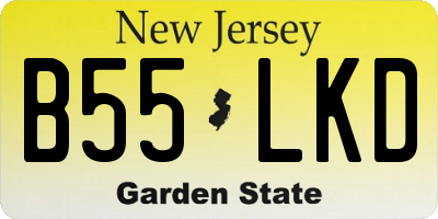 NJ license plate B55LKD